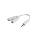Lanberg AD-0024-W cable de audio 0,1 m 3,5mm 2 x 3.5mm Blanco